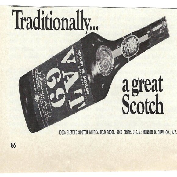1967 VAT 69 Blended Scotch Whiskey Traditionally Vintage Magazine Print Ad - Picture 1 of 1